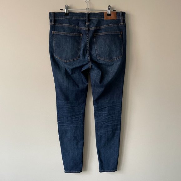 Madewell High Riser Skinny Skinny Denim Jeans Atlantic Dark Wash Blue 31 - Picture 3 of 10